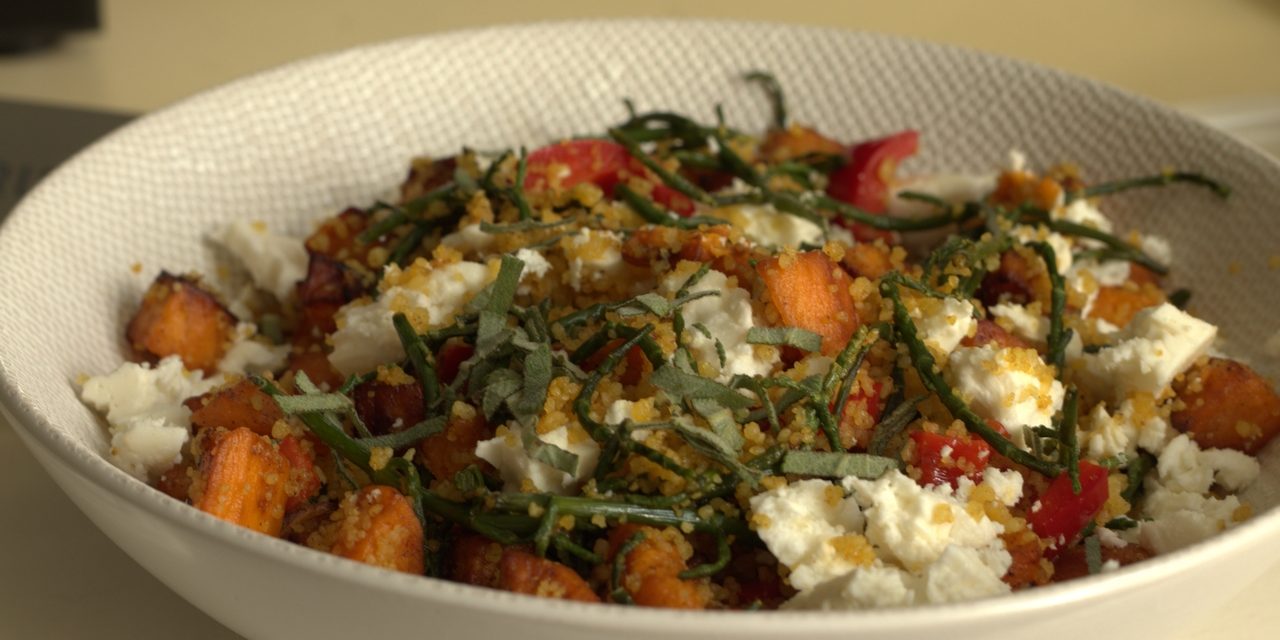 Couscous salade met zoete aardappel en feta Couscous salade met zoete aardappel en feta